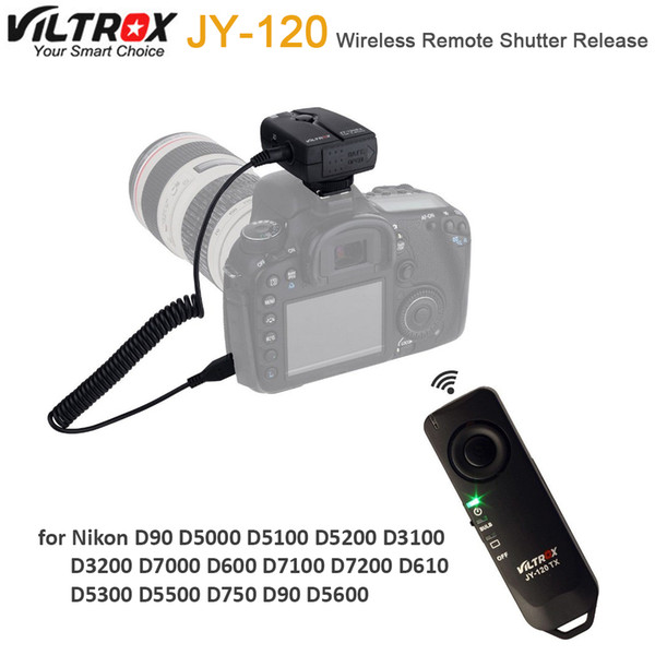 Viltrox JY-120-N3 Camera Wireless Shutter Release Remote Control for  D3300 D3200 D5600 D5300 D5500 D7100 D7200 D750 DSLR