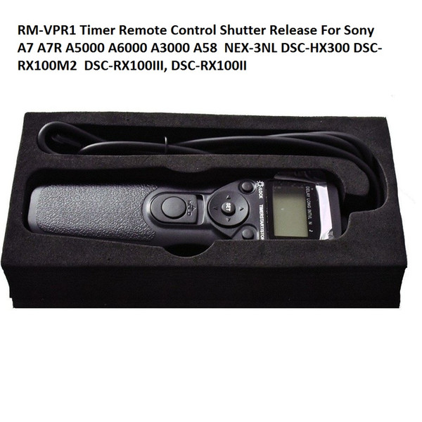 wholesale RM-VPR1 LCD Wire Timer Remote Control Shutter Release For Sony A7 A7R A5000 A6000 A3000 A58 RX100III NEX-3NL, DSC-HX300