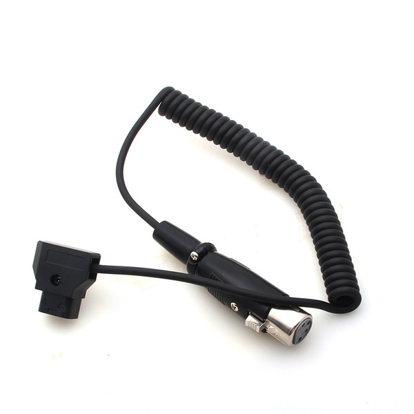 D-Tap Male to Female 4-Pin XLR Cable Coiled for Power Supply Battery Adapter