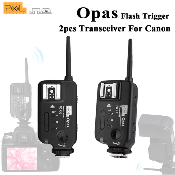 2pcs PIXEL Opas Wireless Remote Control Flash Trigger Transceiver High Speed Sync HSS FSK 2.4GHz 4 Channel for  Cameras