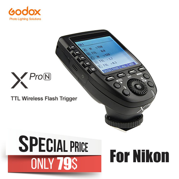 Godox Xpro-N i-TTL II Wireless Flash Trigger 1/8000s HSS Transmiter for  D5 D4 D60 D70S D90 D100 D200 D300S D300 D500 D610