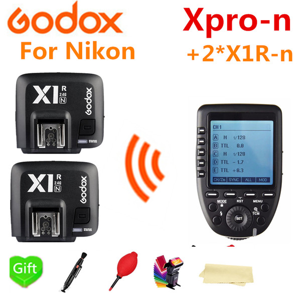 Godox Xpro-N i-TTL II 2.4G X System HSS Wireless Control Remote Trigger with 2PCS X1R-N Receiver for  D3200 D3300 D5300 D70