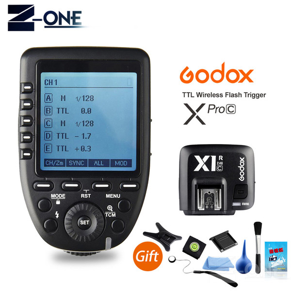 Godox Xpro-C E-TTL II 2.4G X System Wireless Control Remote Trigger with X1R-C Controller Receiver compatible for  Flash