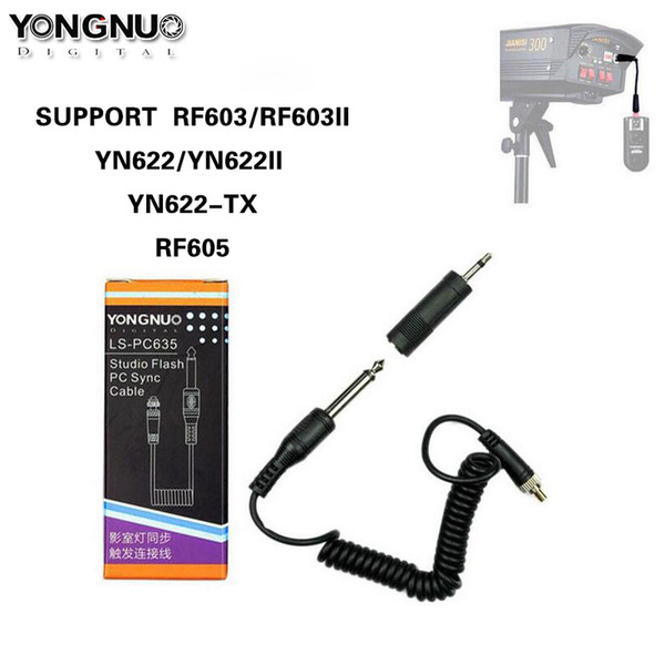 YONGNUO LS- PC635 LS PC635 Connector Sync cable 6.35mm + 3.5mm Adapter for Yongnuo RF603 YN622II RF605 & Studio Flash Strobes