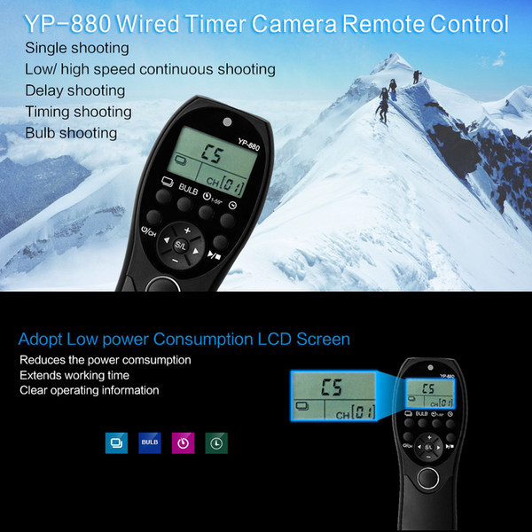 YouPro YP-880 E3 Camera Wired Shutter Release Timer Remote Control LCD Display for  Series Pentax  Contax DSLR