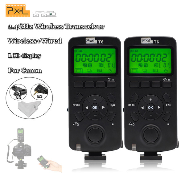 For Canon EOS 7D 5DS 6D 50D 40D 1100D 600D 550D 500D Pixel T6 2.4G LCD Wireless Transceiver Timer Shutter Release Remote Control