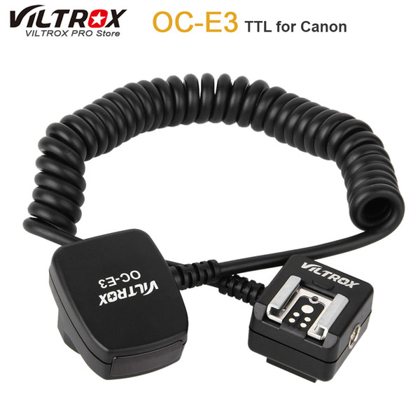 Viltrox OC-E3 1M TTL Off Camera Flash Hot Shoe Sync Cable Cord for  1200D 750D 600D 650D 80D 6D 5D IV 7D II 580EX 430EX