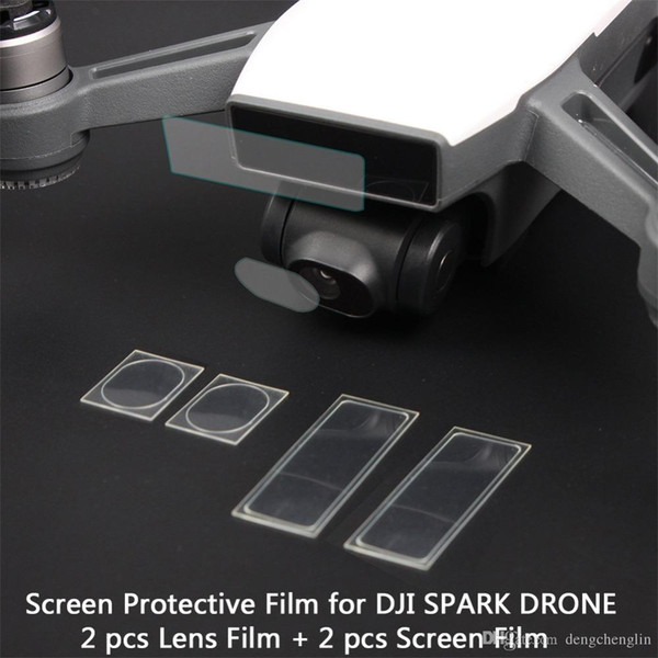 4 pcs Lens Cover Lens Protection Film Drone Body Camera Screen Protector Film Flexible Fiber Glass Cover for DJI SPARK Drone free shipping