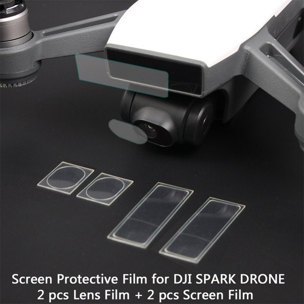 4 pcs Lens Cover Lens Protection Film Drone Body Camera Screen Protector Film Flexible Fiber Glass Cover for DJI SPARK Drone free shipping