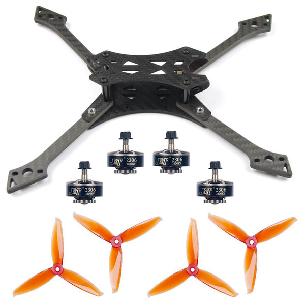 JMT 220MM DIY FPV Racing Drone Accessories Combo Falcon-220 Frame Kit with 5152S CW CCW Props & 2306-2400KV 3-4S Motors