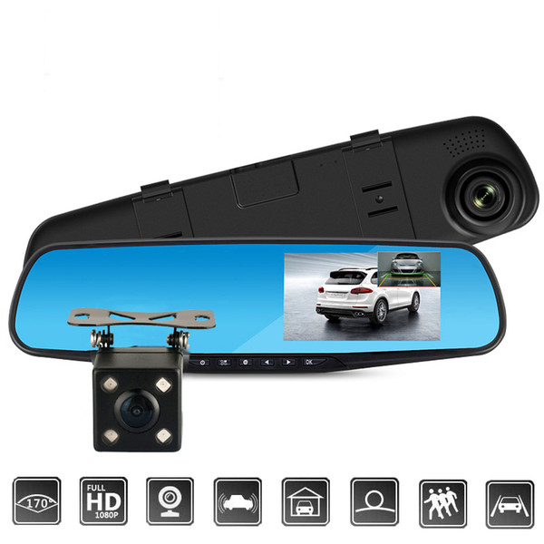 4.3 Inch Car Dvr Camera Full HD 1080P Automatic Camera Rear View Mirror With DVR And Camera Auto Recorder Dashcam Car DVRs