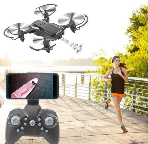 Mini Drone with Camera 0.3MP WiFi RC Helicopter Folding Drones Altitude Altitude RC Quadcopter WiFi FPV Pocket Drone