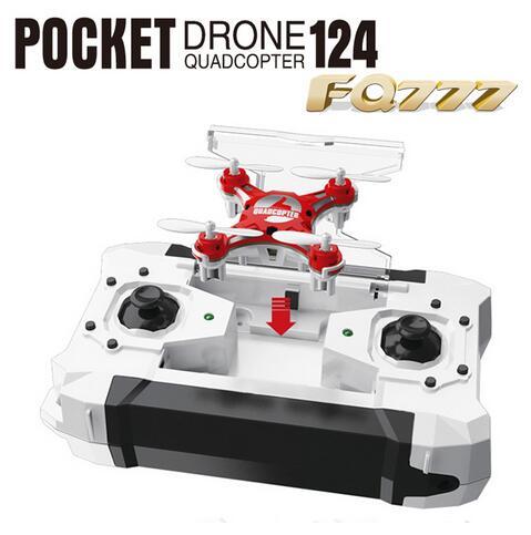 FQ777-124 Pocket Drone 4CH 6Axis Gyro Quadcopter Drones With Switchable Controller One Key To Return RTF UAV RC Helicopter Mini Drones