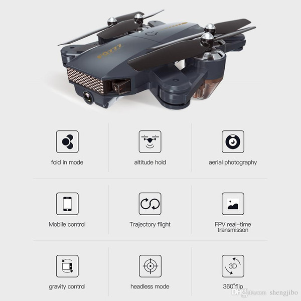 Foldable 720P WIFI FPV Camera RC Drone Quadcopters Set Height Hodling Auto Return Trajectory Fly APP Control Gravity Sense FQ35