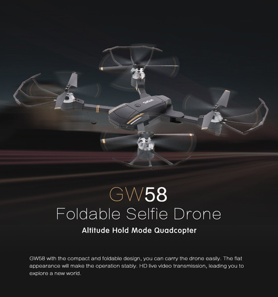 Fashion hot sale folden aerial photograph drone/remote control drone/altitude hold/3d flips/one key return/HD camera/headless mode(QC-GW58)