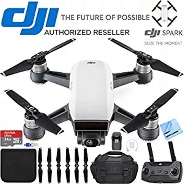 DJI Spark Alpine White Quadcopter Drone 32GB Essentials Bundle Spark Drone