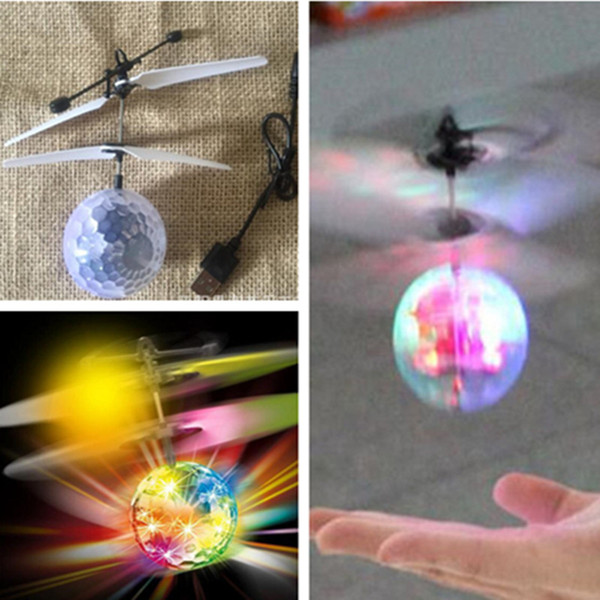 Inductive Whirly Balls USB Charging LED Flying Balls Drones Night Lights Infrared Induction Aircrafts Drones for kids christmas gifts