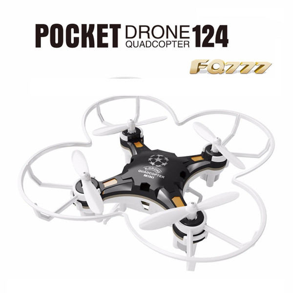 FQ777-124 Pocket Drone 4CH 6Axis Gyro Quadcopter Drones With Switchable Controller One Key To Return RTF UAV RC Helicopter Mini Drones 10PCS