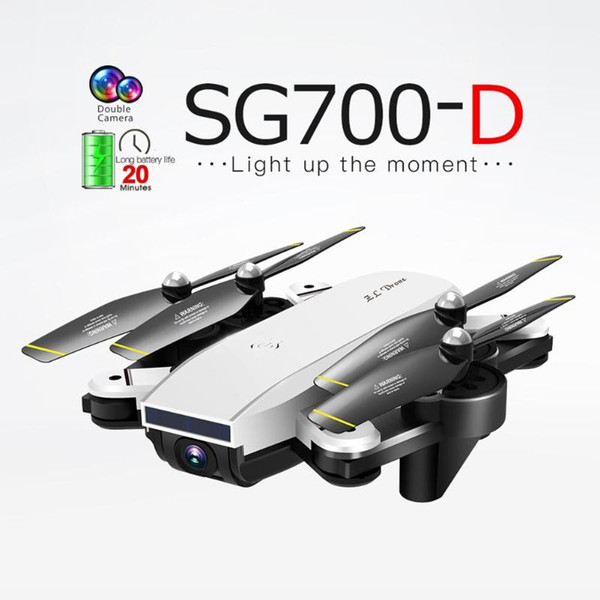 SG700-D Drone 2.4Ghz 4CH Wide-angle WiFi 1080P Optical Flow Dual Camera RC Helicopter RC Quadcopter Selfie Drone with Camera HD