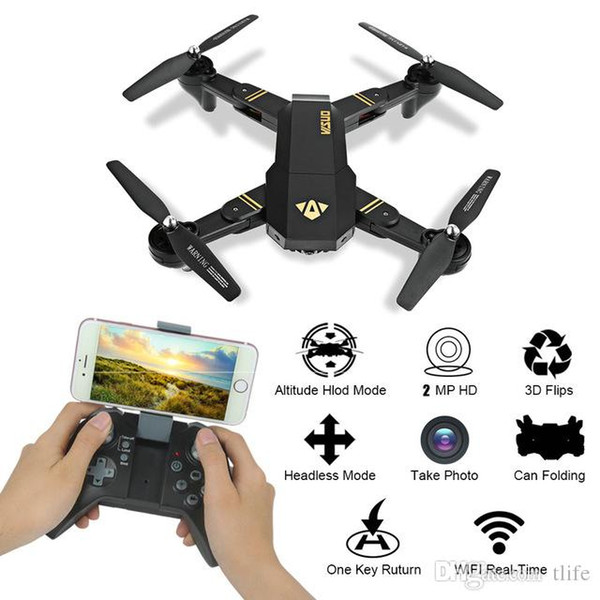 TIANQU RC Drones Mini Drone With 2MP WiFi Camera HD Foldable Quadcopter WiFi FPV RTF Dron Altitude Hold RC Helicopter +NB