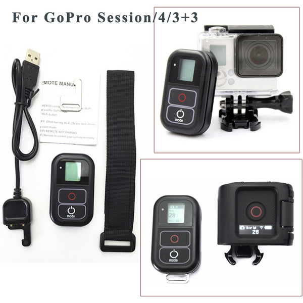 Freeshipping Accessories Remote Control+ Wireless RC Charging Cable + wrist belt For GoPro hero 5 4 Session 3+ 3 black edition