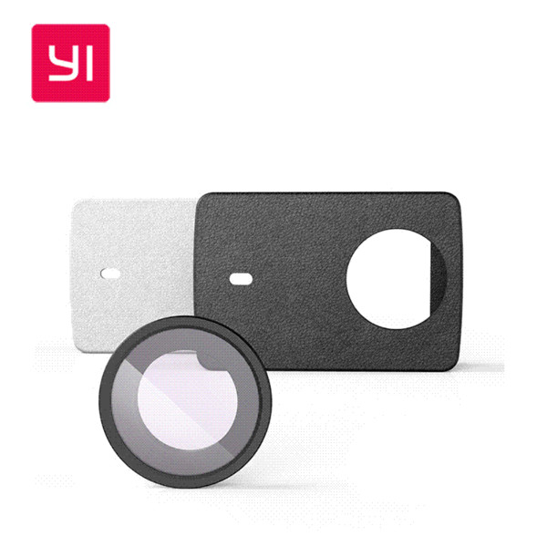 Original YI 4K Action Camera Protective Lens + PU Leather case for Xiaomi Xiaoyi 4K Action Camera Accessories