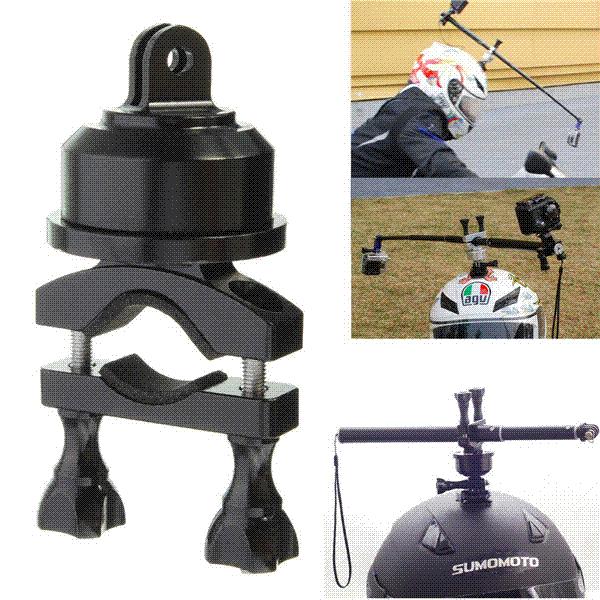 Professional Black Aluminum extendable 360 Degree Swivel Rotating Helmet Self Mount Adapter For Gopro 3 3+ 4 Camera