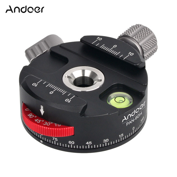 Tripod Heads High Quality Andoer PAN-60H Aluminum Alloy Panoramic Ball Head Tripod Head with Indexing Rotator AS Type Clamp