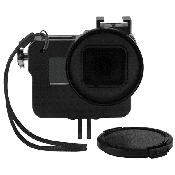 SHOOT CNC Aluminum Alloy Protective Case for GoPro HERO 5 Black Camera Cage Mount with 52mm UV Lens for GoPro Hero 5 Accessory