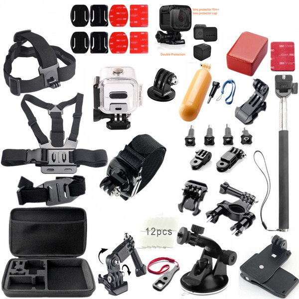 Freeshipping Accessories Set waterproof case Selfie Stick For GoPro 5 Session hero 4