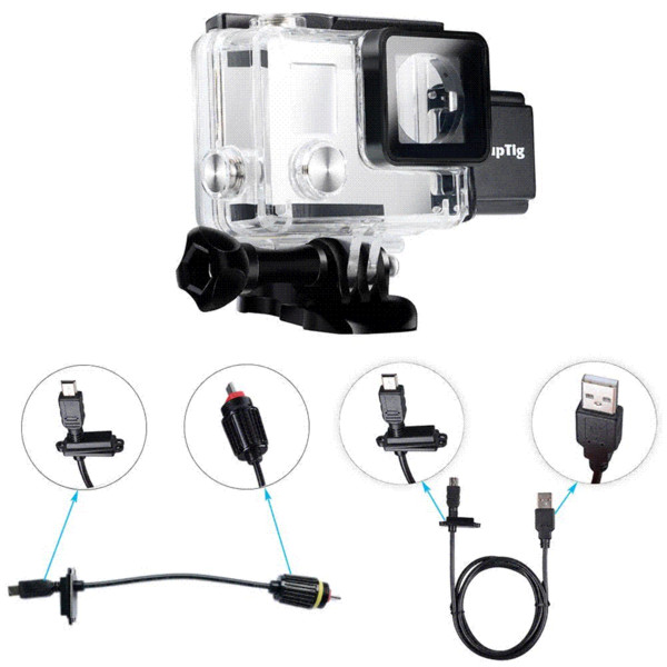 For GoPro Housing Rechargeable waterproof housing for GoPro Hero 4 Hero 3+ 3 Outside Sport Camera For Underwater Charge