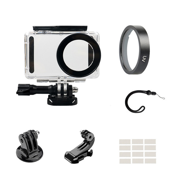 Accessories Kit for Xiaomi MiJia Action Camera UV Filter Waterproof Case Anti-fog Insert Transfer Mount Long Screw J-hook Buckle Mount Hand