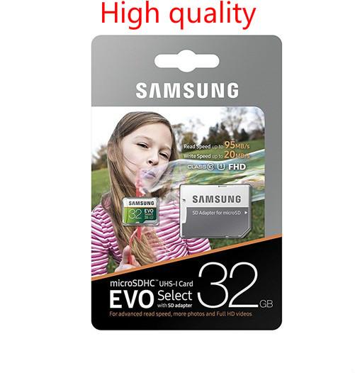 DHL shipping 8GB/16GB/32GB/64GB/128GB/256GB Original Samsung EVO Select Plus micro sd card U3/smartphone TF card/SDXC Storage card 100MB/S