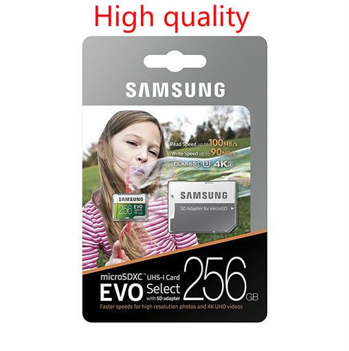 DHL shipping 8G/16GB/32GB/64GB/128GB/256GB Original Samsung EVO Select Plus micro sd card U3/smartphone TF card C10/SDXC Storage card 100MB