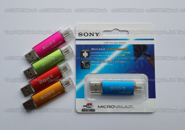 8GB/16GB/32GB/64GB/128GB/256GB SONY OTG USB Flash drive/Android smart phone OTG Pendrive/Flash disk/USB flash memory disk