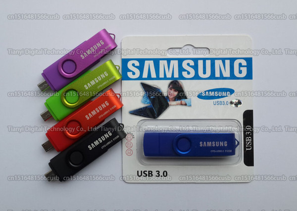 8GB/16GB/32GB/64GB/128GB/256GB Samsung Actual capacity USB3.0 360 degree rotation OTG usb flash drive/Pendrive/Memory stick