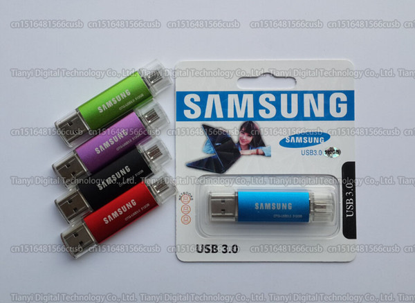 DHL shipping 8GB/16GB/32GB/64GB/128GB/256GB Samsung OTG usb flash drive/USB3.0 pendrive/OTG flash Memory stick/High quality U disk