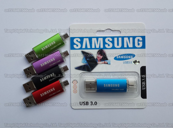 DHL shipping 16GB/32GB/64GB/128GB/256GB Samsung OTG usb flash drive/USB3.0 pendrive/OTG flash Memory stick/High quality U disk