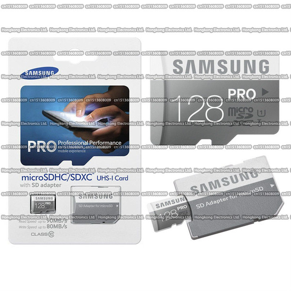 DHL shipping 8G/16GB/32GB/64GB/128GB/256GB Original Samsung PRO micro sd card Class10/Tablet PC TF card/memory card/SDXC/SDHC card 90MB/S