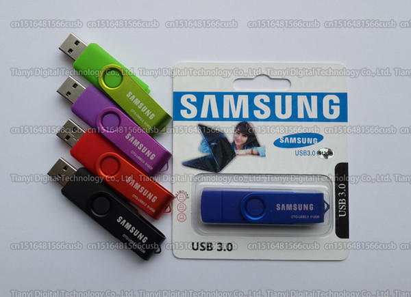 DHL shipping 16GB/32GB/64GB/128GB/256GB Samsung Actual capacity USB3.0 360 degree rotation OTG usb flash drive/Pendrive/Memory stick