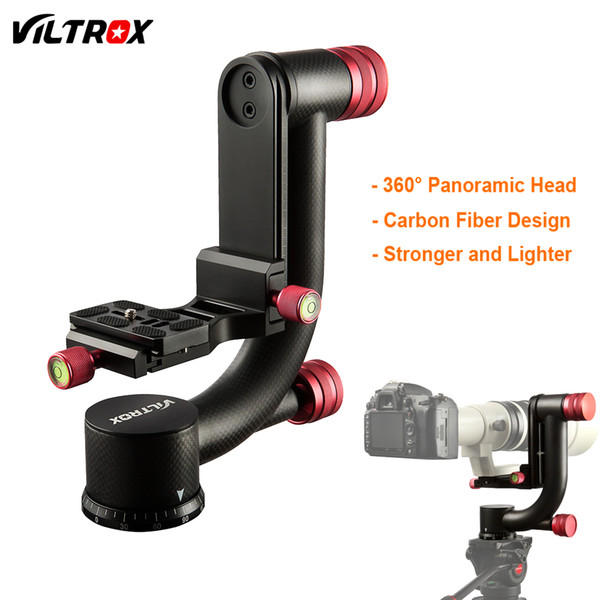 heap Tripod Heads VILTROX VH-20 Carbon Fiber 360 Degree Panoramic Gimbal Tripod Head w/ 1/4'' Quick Release Plate For DSLR Camera Telepho...