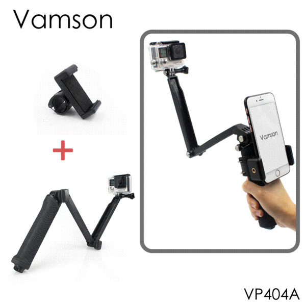 Vamson for Gopro Accessories Tripod 3 Way Monopod Mount Extension Arm Tripod for Gopro Hero 6 5 4 3+ for xiaomi yi