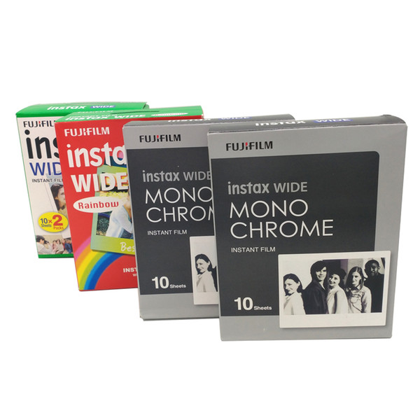 White Edge/Rainbow/Monochrome 20 Sheets Fujifilm Instax Film for Instant Photo paper Camera 300/200/210/100/500AF