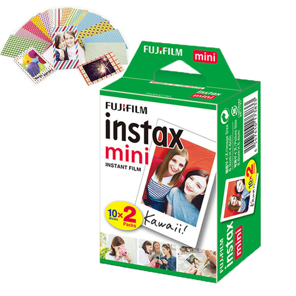 Fujifilm Instax Mini White Film Instant Photo 20 Sheets Pack - FUJI 7s 8 9 25 50s 70 90 Camera Papers - SHARE SP-1 SP-2