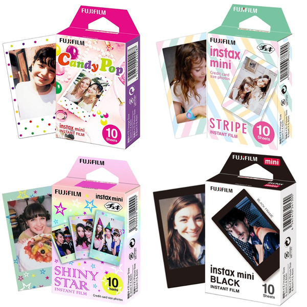 Instax Mini Film Mini 9 Photo Paper 10/20/30 Sheets Black Candy Pop Shiny Star Sripe For Instant 7s 8 70 90 Camera