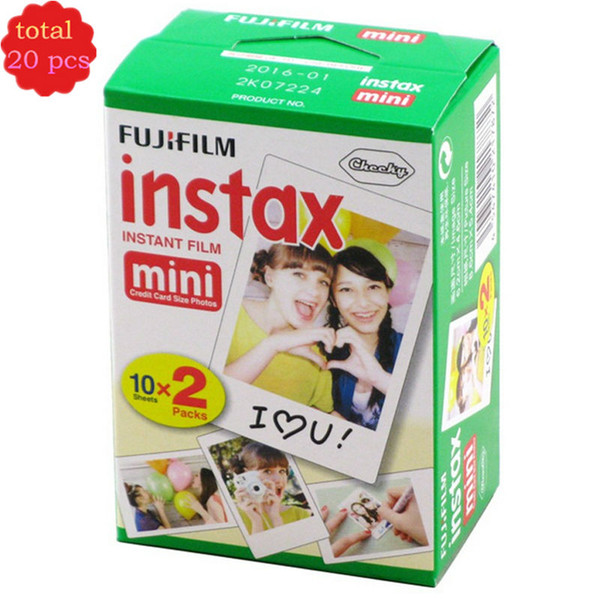 New 20pcs/box fujifilm instax mini 8 film 20 sheets for camera Instant mini 7s 25 50s 90 Photo Paper White Edge 3 inch wide film