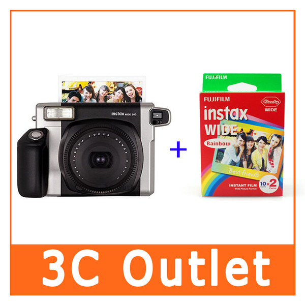 Fujifilm Instax Wide 300 Camera +Genuine Rainbow Wide Film photo paper 20 sheets For Fuji Instant Photo Camera 300/200/210/100