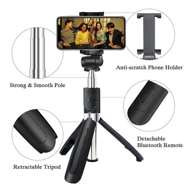 3 in 1 Wireless Bluetooth Selfie Stick For iPhone Universal Mobile Phone Tripod Bracket Mini Extendable Handheld Monopod