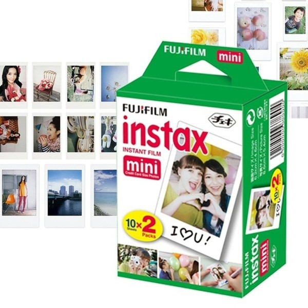 20 Sheets Fujifilm Instax Mini 8 Film for Fuji Instax Mini 7s 8 9 70 25 50s 90 Instant Photo Camera Share SP-1 SP-2 White Film