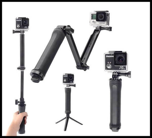 SHOOT Waterproof 3-Way Grip Monopod For Gopro Hero 5 6 4 Session SJ4000 Xiaomi Yi 4K Camera Go Pro Selfie Stick with Tripod Kits